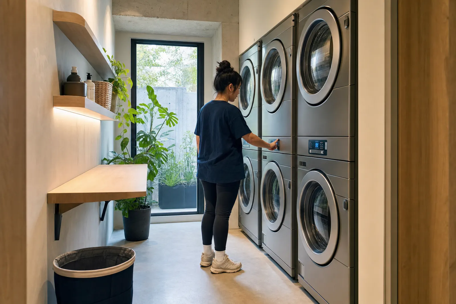 Lavanderia LAVEONE Compacta em área de aproximadamente 10 m² dentro de um condomínio
